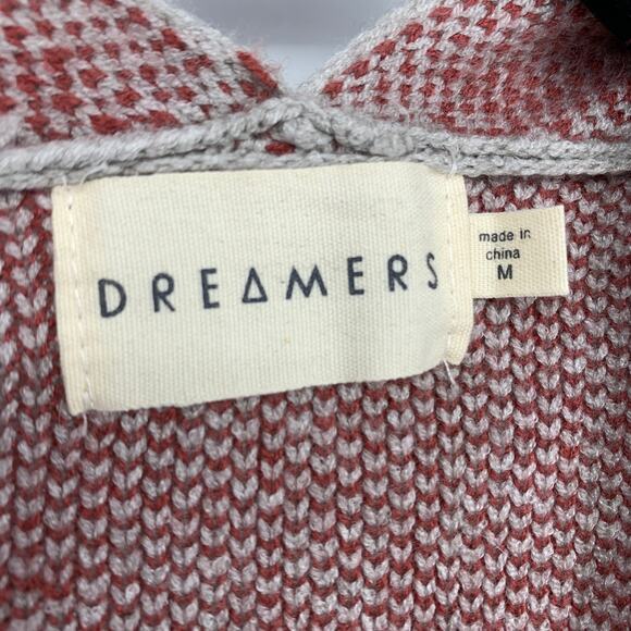 Dreamers Open Front Long Cardigan Sweater Womens Size Medium Gray Star Print - Picture 5 of 8